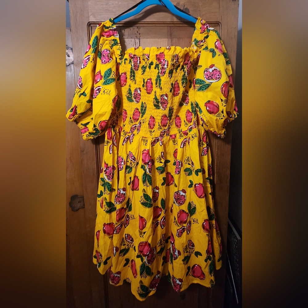 Eloquii Yellow Fruit Sundress Size 20 - Picture 3 of 5